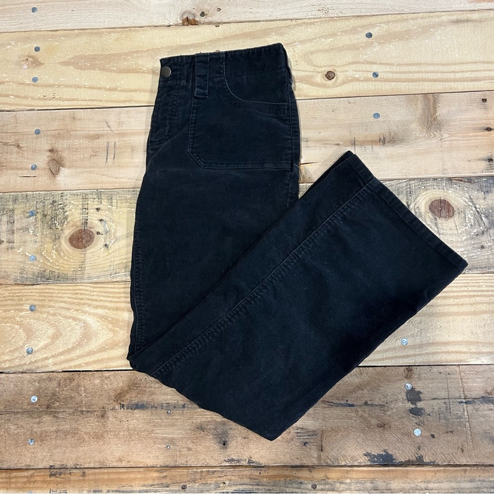 LONDON JEAN The Christie Fit Chino Stretch Women Black Corduroy Pant Sz 6 Short